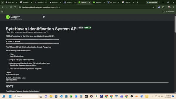 ByteHaven Identification API screenshot